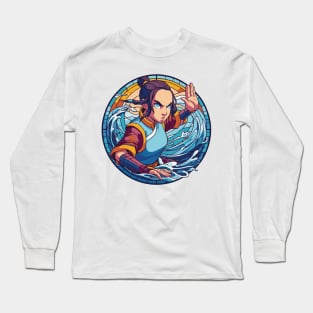 katara water tribe in battle position Long Sleeve T-Shirt